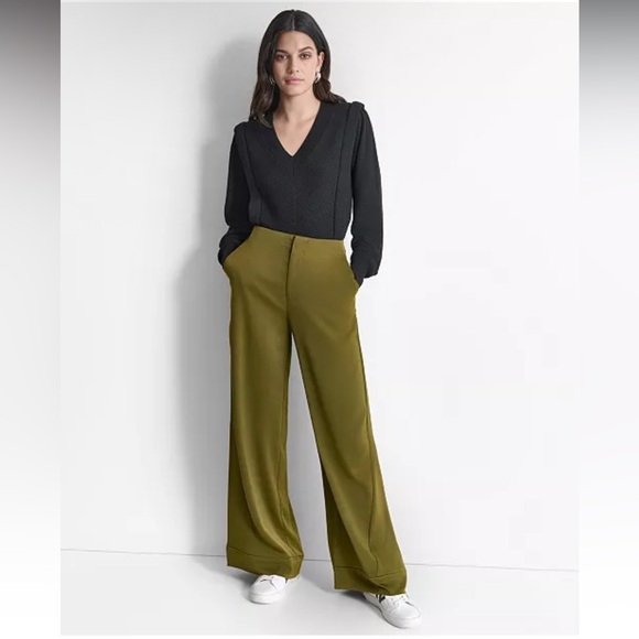 DKNY
Women's Glazed High Rise Seamed-Cuff Wide-Leg Pants - Picture 4 of 8